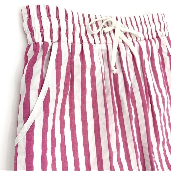 NWT Urban Outfitters Pink Striped Crinkle Cotton Mini Skirt - Picture 4 of 9